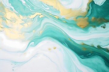 Fototapeta na wymiar Marble Art, Blue Gold Effect, Swirl, Blend of Gold and Turquoise, Wallpaper Background, AI generated