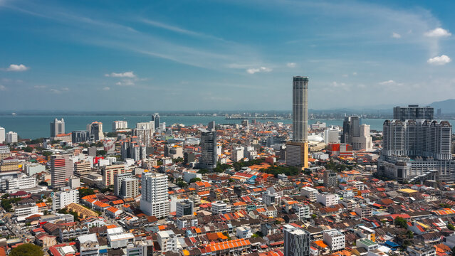 Cityscape of George Town. George Town is the colorful, multicultural capital of the Malaysian island of Penang
