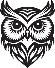Obraz premium Owl head silhouette of vector illustration