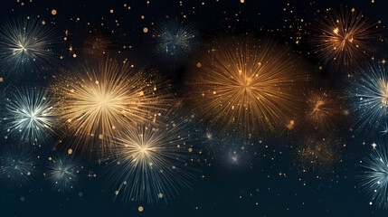 Fototapeta premium Beautiful creative holiday background with fireworks and sparkles