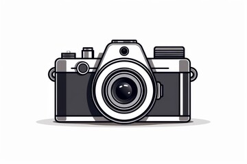 Fototapeta premium Camera vector icon on white background