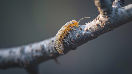 Caterpillar on a branch.