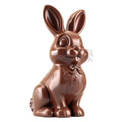 Chocolate easter bunny isolated on transparent background