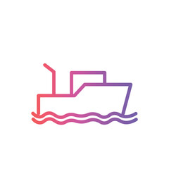 boat beach sail line gradient icon