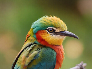 Colorful Bird Art color generative AI Photo