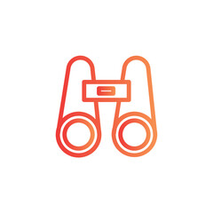 binoculars eye see line gradient icon