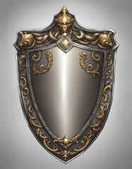 Silver shield with gold filigree