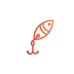 bait catch hook line gradient icon