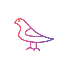 bird fishing gull line gradient icon
