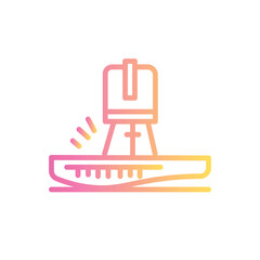 cut delivery fish line gradient icon