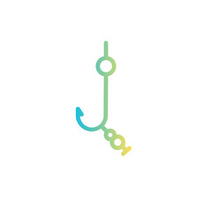 bait catch hook line gradient icon