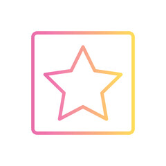 favourite star text line gradient icon
