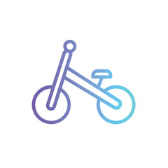 bike wooden toy line gradient icon