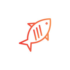 cook fish fishing line gradient icon