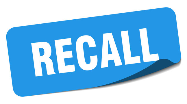 recall sticker. recall label