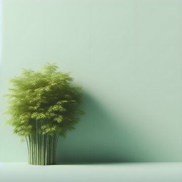 Bamboo bush in pale green background, Green concept backdrop, suitable for backgrounds of horticulture 