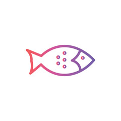 cook fish fishing line gradient icon