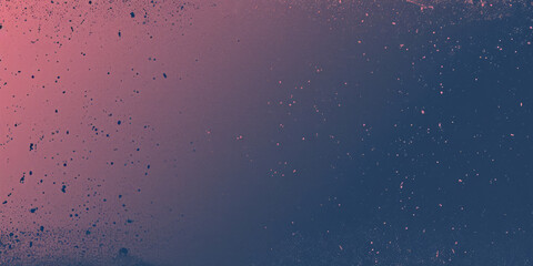 A gradient from pink to navy blue with scattered speckles resembling a starry night sky or paint splatter effect.