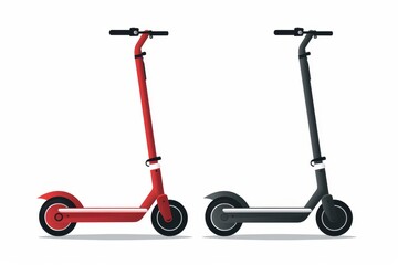 Electric push scooter icon illustration