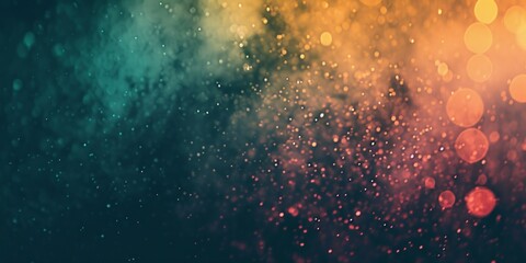 A dreamy bokeh effect with a smooth transition from teal to warm orange, creating a magical, sparkling background.