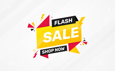 Flash Sale Banner vector template. Discount tag vector graphic element. Price label Promo design. Product discount festival background collection. Super offer promotion banner.