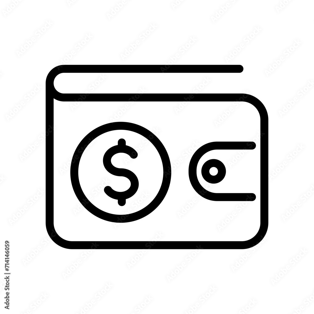 Poster wallet outline vector icon isolated on white background. wallet line icon for web, mobile and ui des