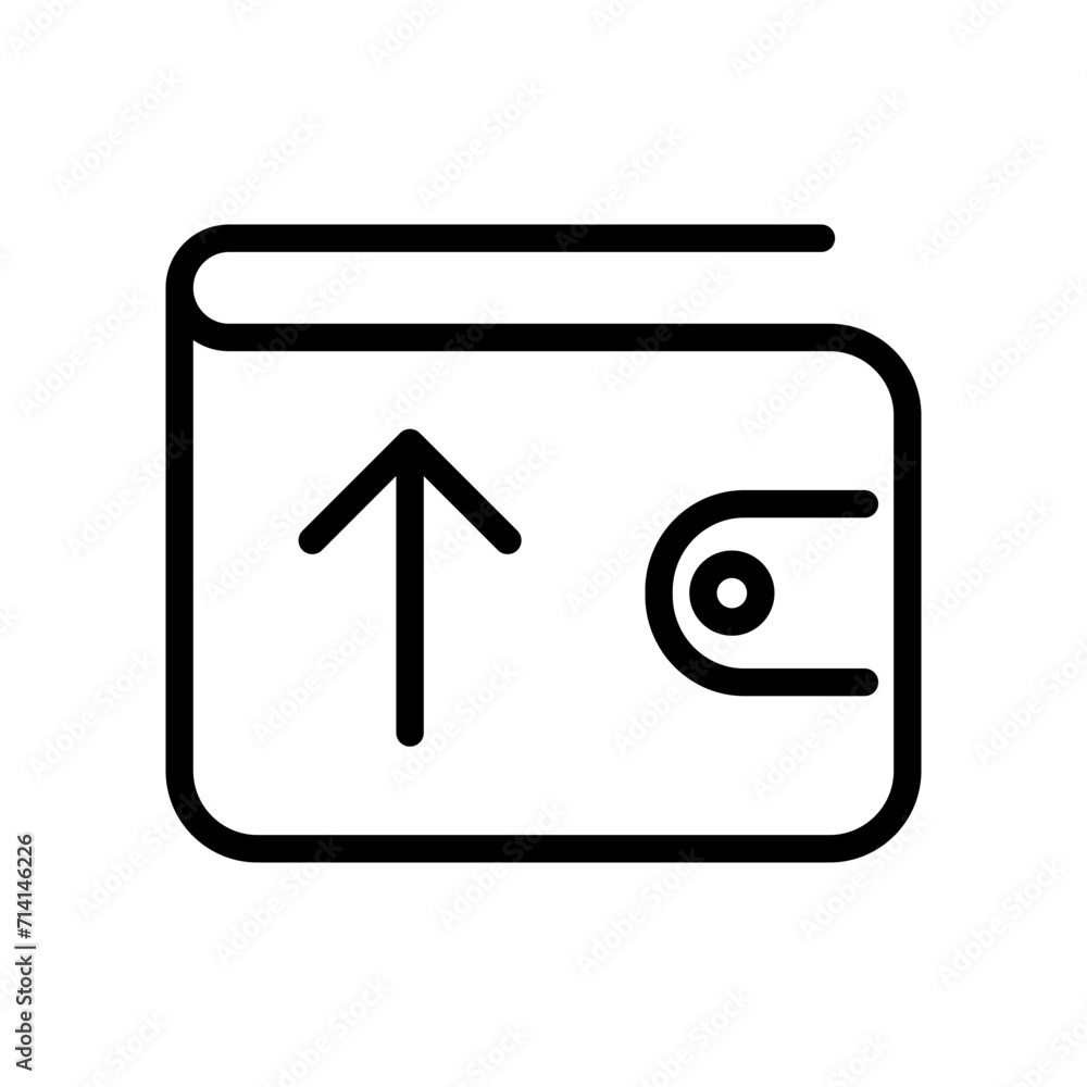 Poster wallet expenses outline vector icon isolated on white background. wallet expenses line icon for web,