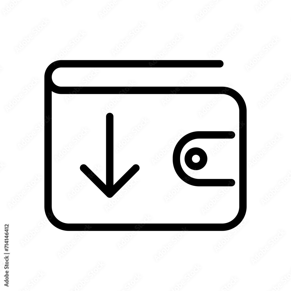 Poster wallet expenses outline vector icon isolated on white background. wallet expenses line icon for web,