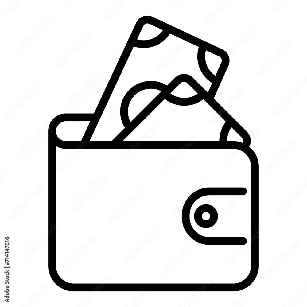 Poster wallet outline vector icon isolated on white background. wallet line icon for web, mobile and ui des