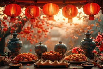 Fototapeta na wymiar lunar New Year activities