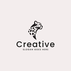 Fototapeta premium Abstract Cheetah Logo Design for a Creative Brand on a Neutral Background 
