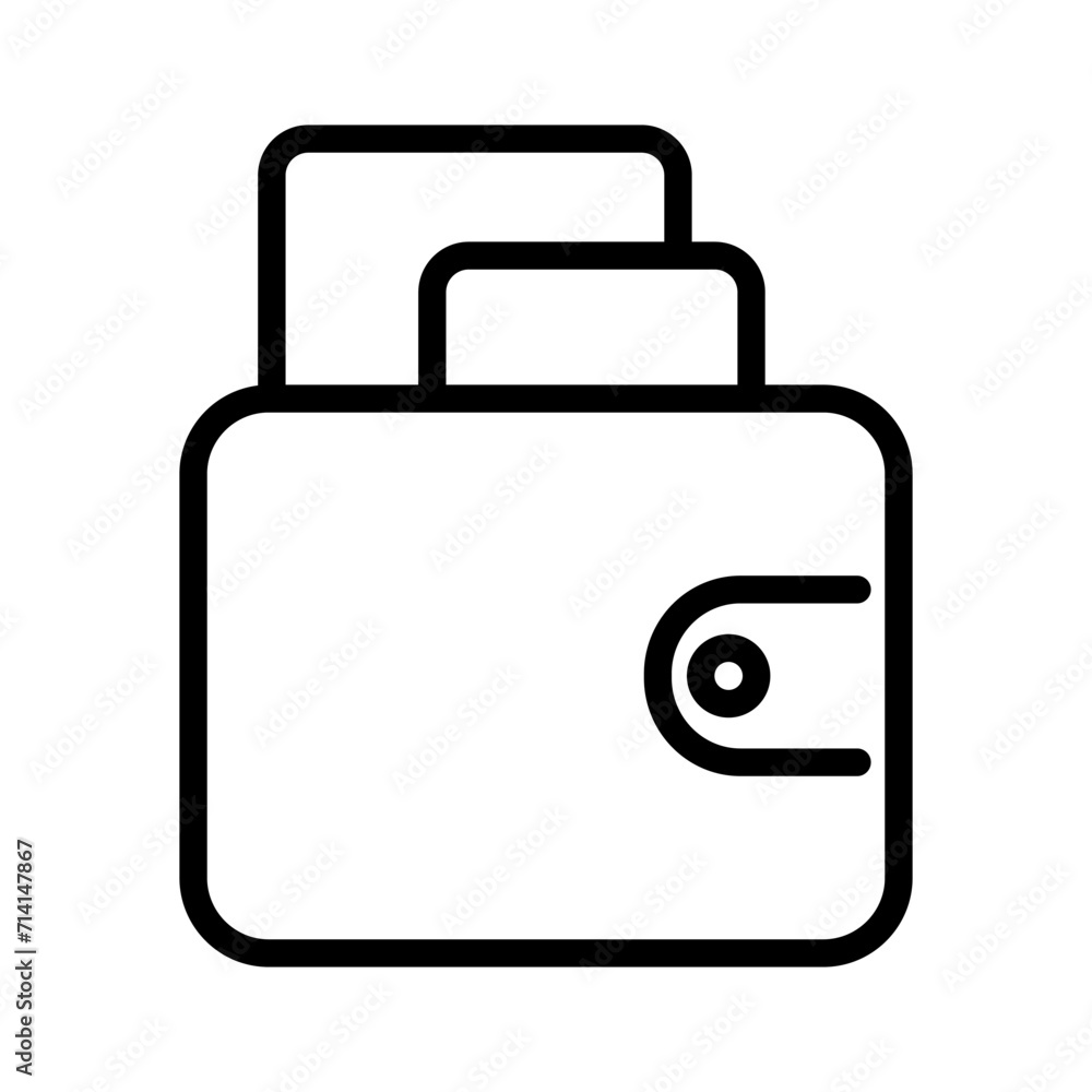 Poster wallet outline vector icon isolated on white background. wallet line icon for web, mobile and ui des