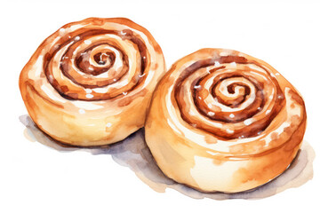 Cinnamon swirl bun with delicious homemade pastry, sweet and sticky, on a brown background.