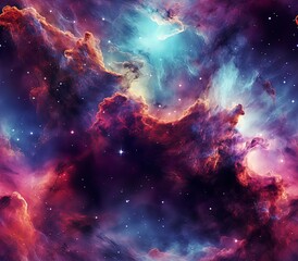 visualization of space, Fabric Pattern, Seamless Pattern.