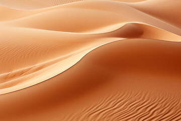 Wavy sand dunes in the desert. Generative AI