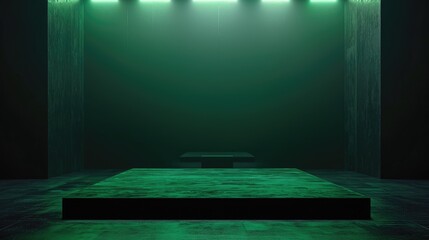 Podium background for promotional products. Studio podium for product advertising. Stage stand. Blank podium. Display platform