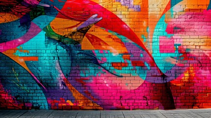 Person Walking Past Vibrant Graffiti-Covered Wall