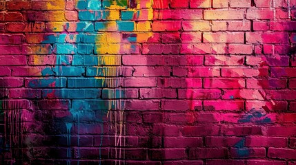 Colorful Painting on Brick Wall