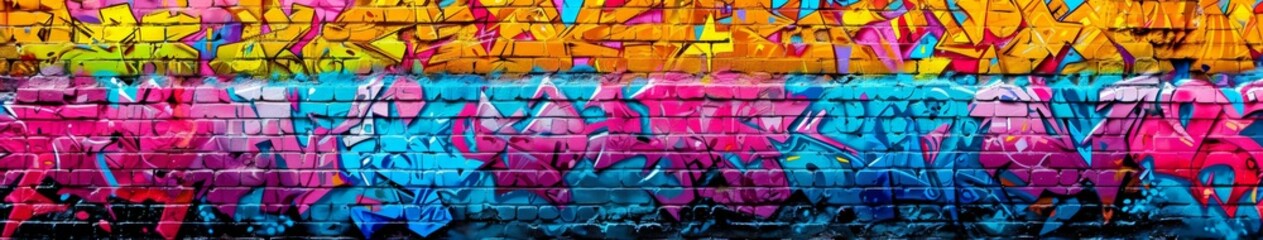 Colorful Wall Covered in Vibrant Graffiti