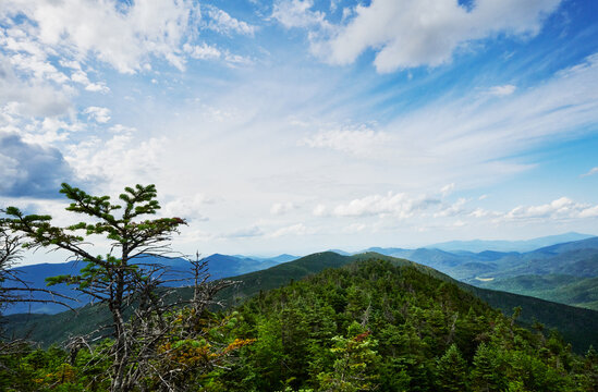 View of the Adirondack Mountains from the Santanoni mountain range, New York State, United States 