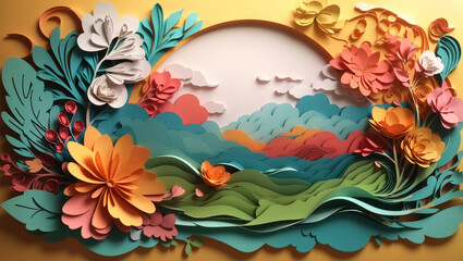 Abstract Papercutout Background and Wallpaper