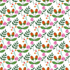 Free vector hand drawn small flowers pattern design