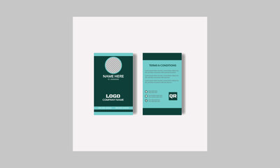 Creative ID Card Poster Modern Creative Design Template with green color.