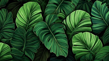 Seamless pattern with monstera leaves in a vector illustration for your design.