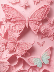 beautiful photo of butterfly paper art style Generative AI