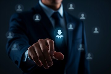 Business Executive Selecting Candidate Icon