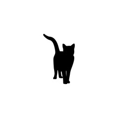 Cat silhouette logo design vector illustration.A silhouette of a black cat, Scary Cat Vector isolated on a white background

