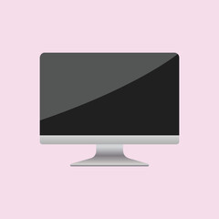 Modern computer Monitor design and line art in vector illustration

