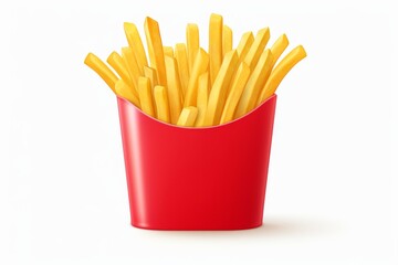 French fries illustration icon on white background