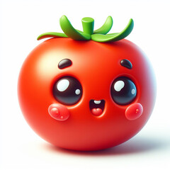 Fototapeta premium 3D funny cartoon of a tomato. Agriculture, vegetables and healthy food. AI generated